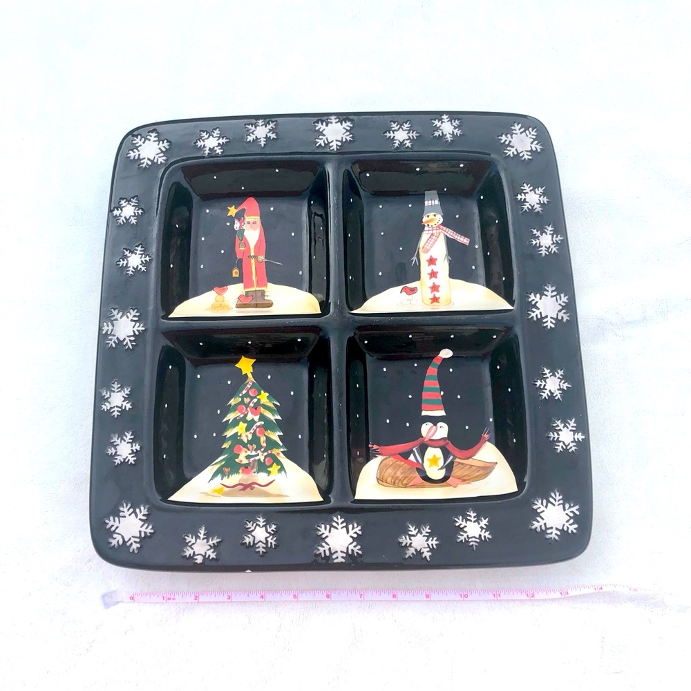 Christmas Certified International Corporation Midnight Santa Serving Tray